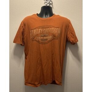 Harley Davidson Motorcycles Big Barn Des‎ Moines Iowa L Orange T Shirt